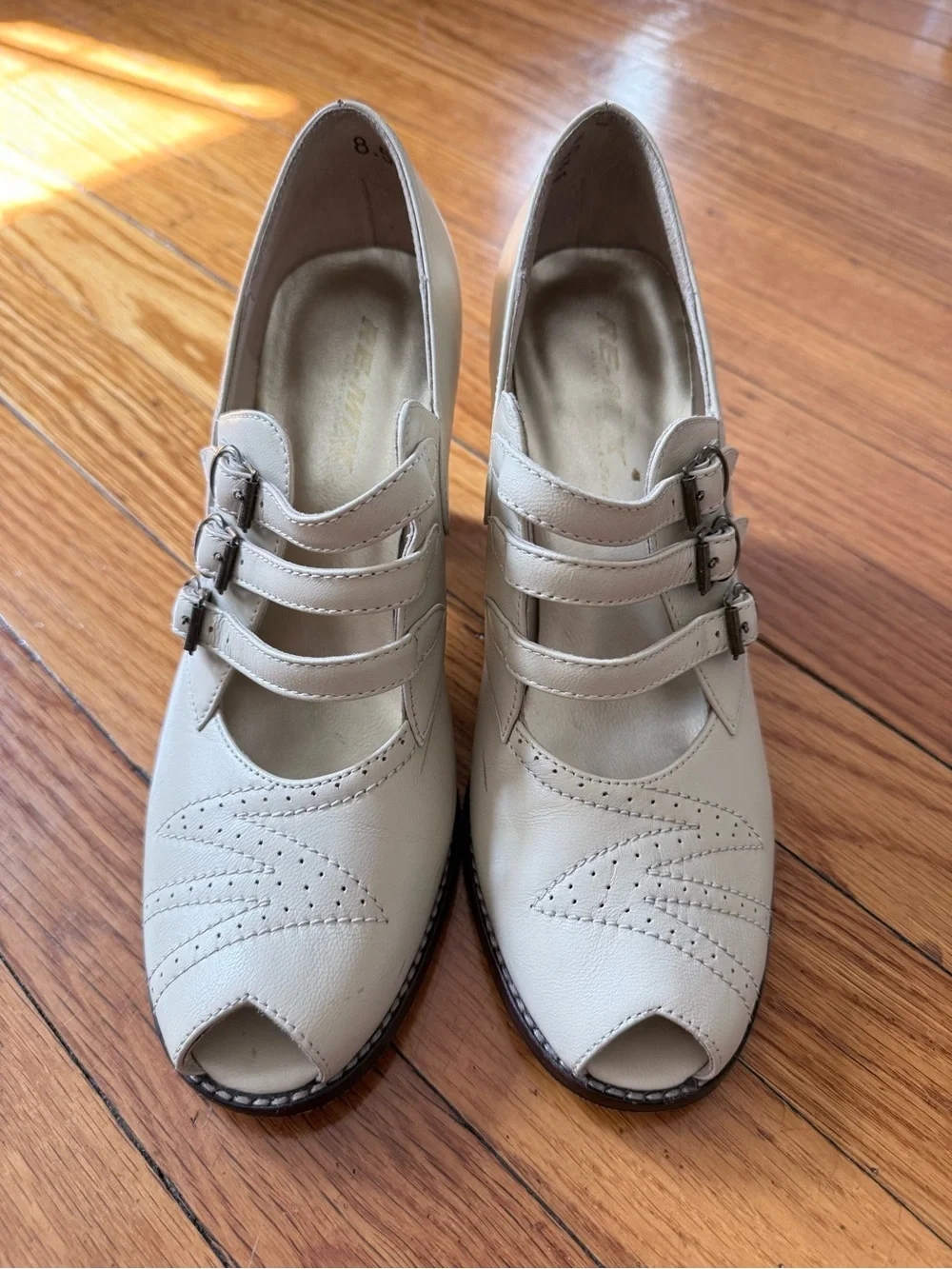 Remix Vintage Shoes Aviator- Triple-Strap Mary Jane Heels - Picture 2 of 7